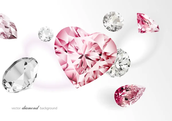 Forme Coeur Diamant Fond Luxe — Image vectorielle