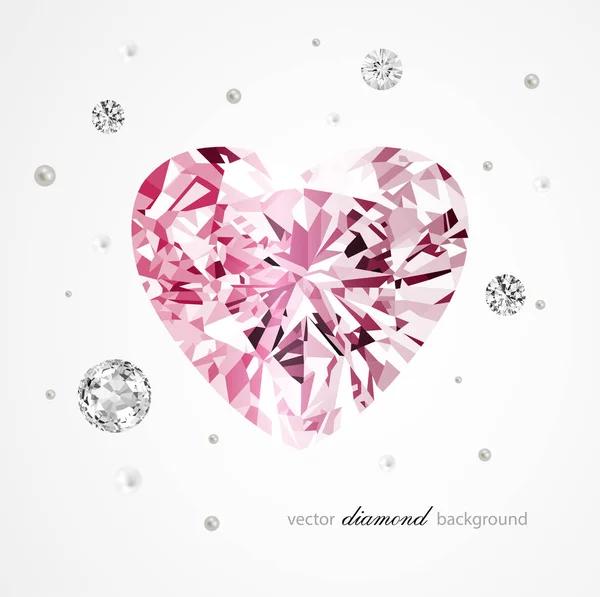 Heart Shape Diamond Luxury Background — Stock Vector