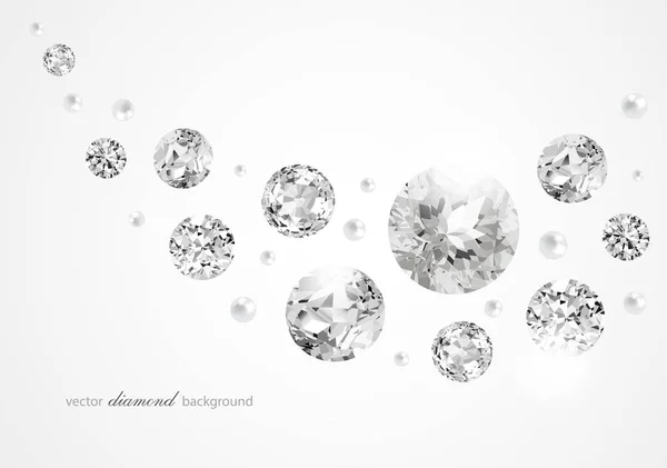 Luxury Background Diamonds Pearls Modern Design — Stock Vector