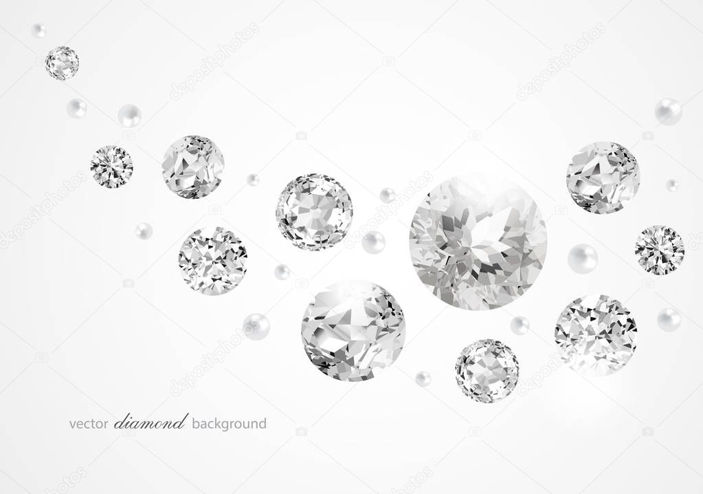 Luxury background with diamonds and pearls for modern design