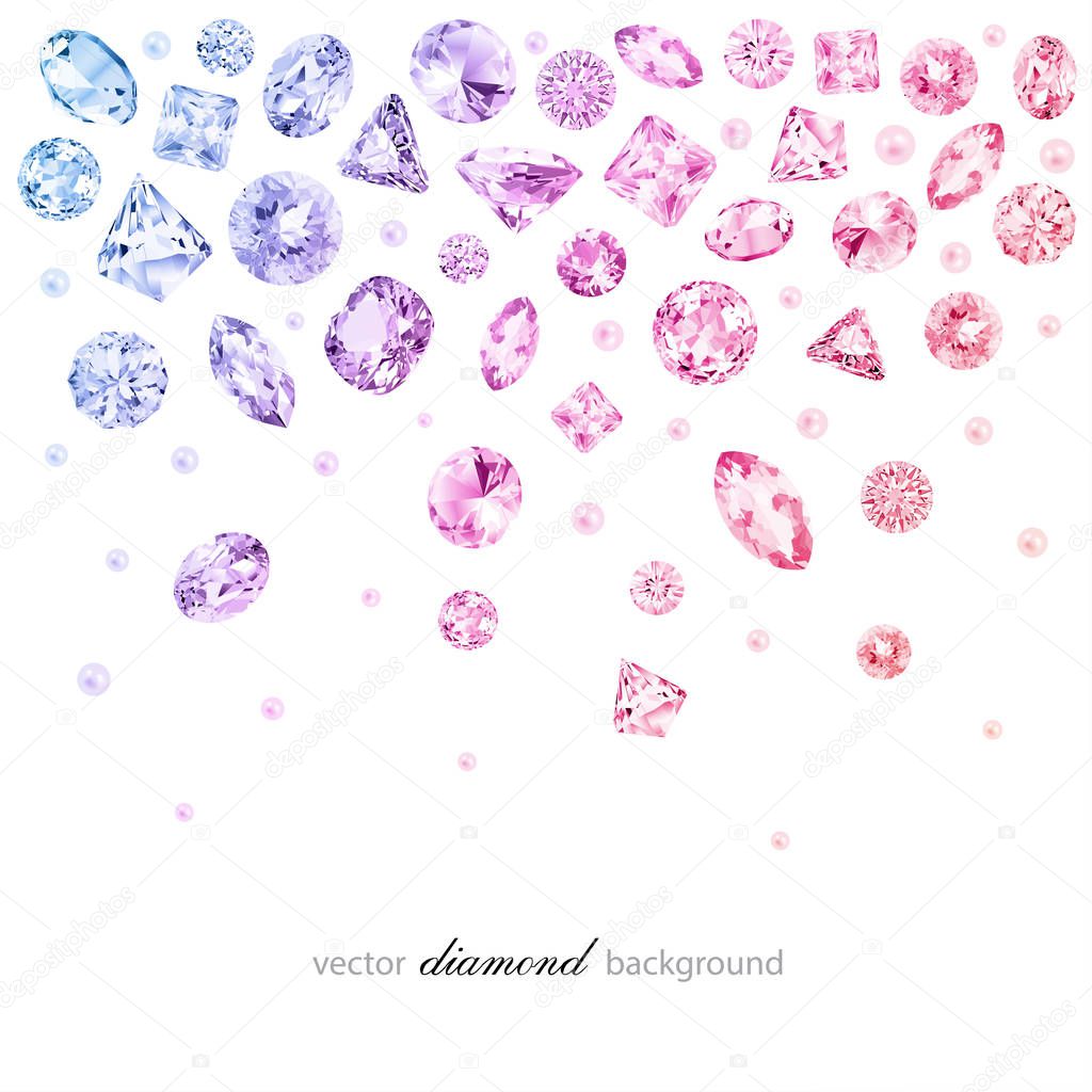 Abstract colorful background with falling diamonds for graphic design