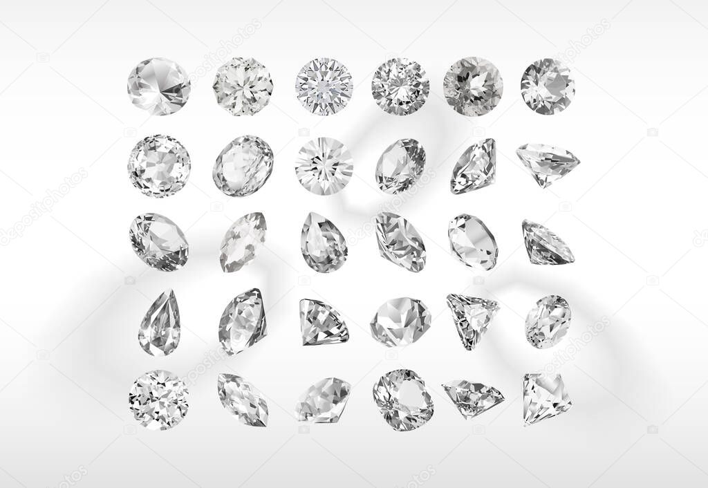 ollection of different shapes vector diamonds