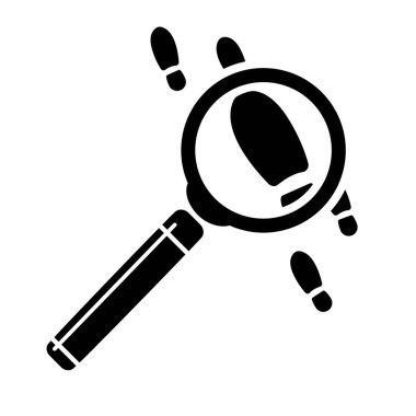 Ayak izi simgesi ile büyüteç