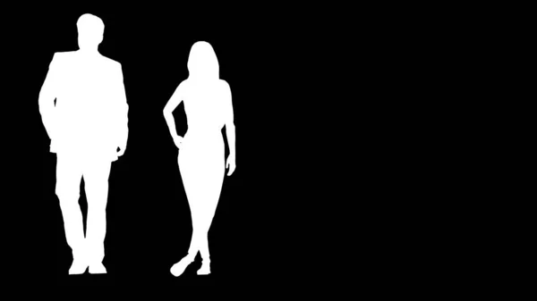 Paar Von Geschäftsleuten Vektor Von Männern Und Frauen Schwarzem Hintergrund — Stockfoto