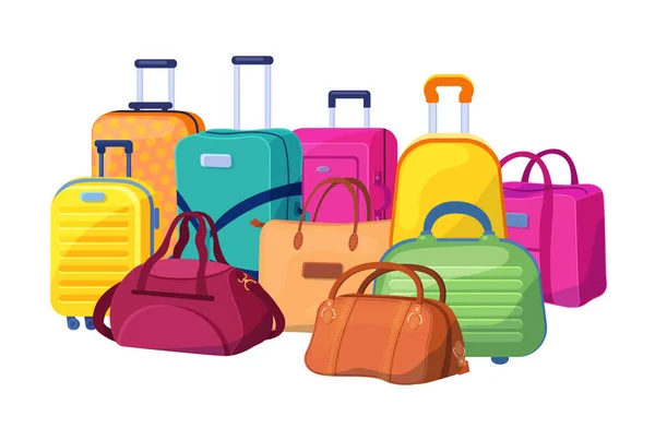 Bagages Voyage Valise Plastique Sacs Dos Métal Sac Cuir Valise — Image vectorielle