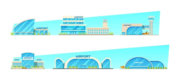 Будівництво Аеропорту Літаки Таксі Автомобіль Навантажувач Літак Злітно Посадковій Смузі — стоковий вектор