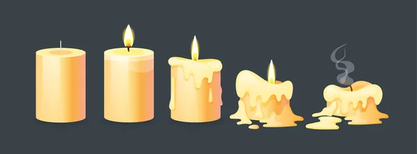Detailed woodcut of melting wax candle