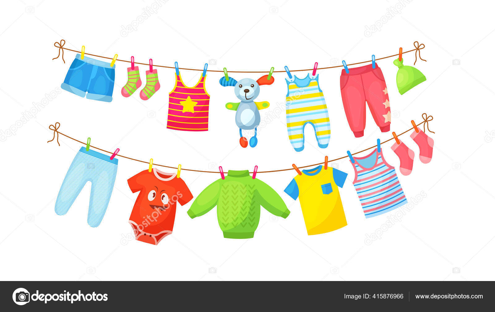 Baby Clothes Hanging Clothesline Drying Children's Clothes Accessories Washing Rope Stock Vector Image by ©ansvetas #415876966 Baby Clothes Hanging Clothesline Drying Children's Clothes Accessories Washing Rope Stock Vector Image by ©ansvetas #415876966