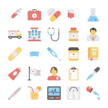 Tıbbi ve sağlık Vector Icons Set 