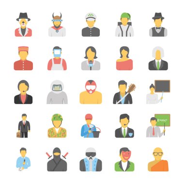 meslekler düz simgeler kümesi