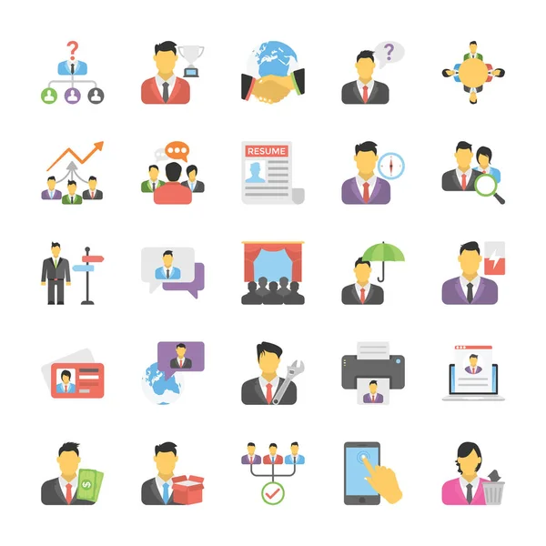 Conjunto Iconos Recursos Humanos — Vector de stock