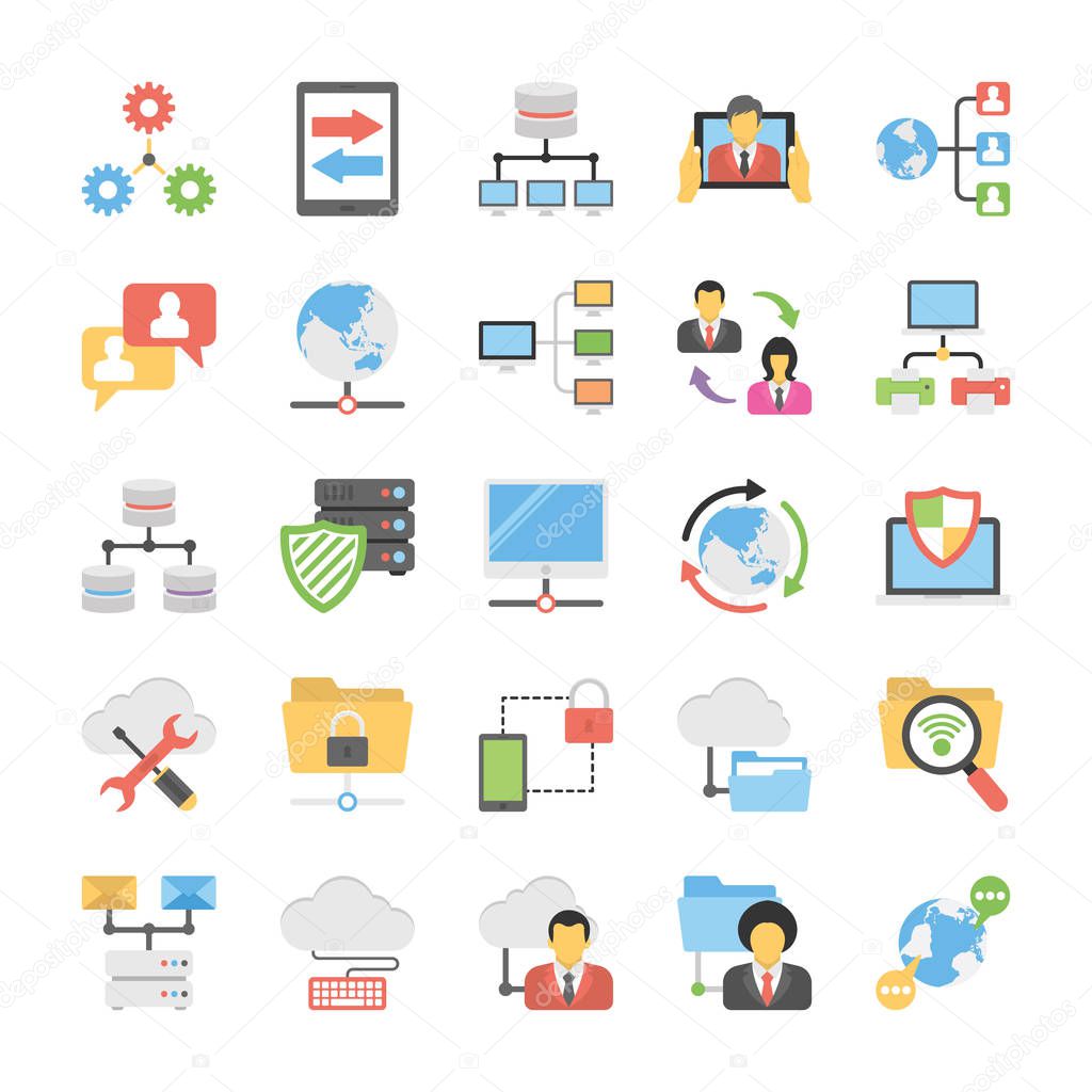Collection of Communication and Networking Icons 