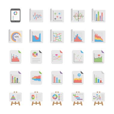 Raporlar ve diyagramları Icons Collection 