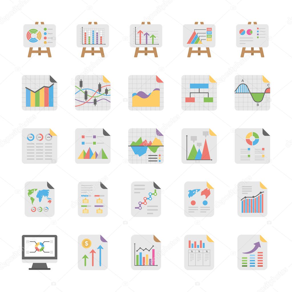 Reports and Diagrams Icons Pack 