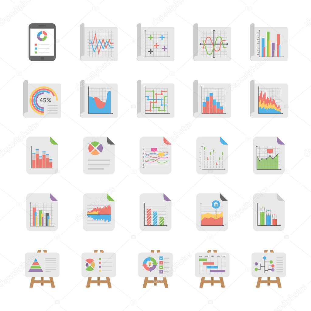Reports and Diagrams Icons Collection 