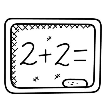 Beyaz tahta, matematik toplamı veya hesaplama denklemi