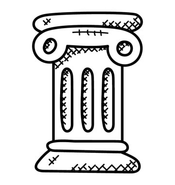 Antik Roma sütun doodle simgesi tasarım 