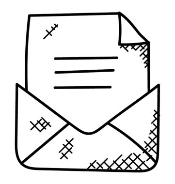 Okunmuş İleti temsil eden açık zarf 