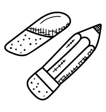 Kırtasiye malzemeleri, kurşun kalem ve silgi