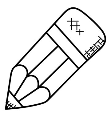 Yazma, düzenleme ve içeriğin hazırlanması için simge kalem doodle