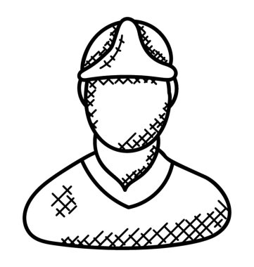 simgesi tasarım, beyzbol oyuncusu doodle