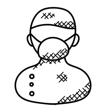 Bir pratisyen hekim Ameliyat maskesi ile cerrah