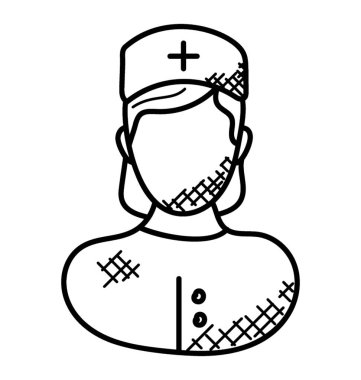 Bir tıbbi bir kadın avatar şapka bayraklarında kayıtlı hemşire