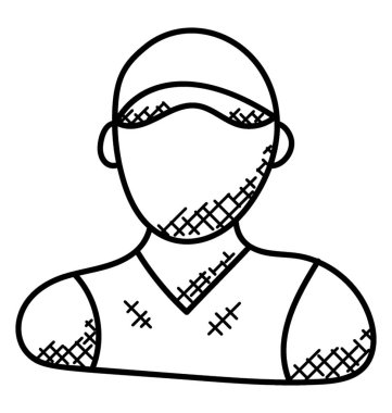 simgesi tasarım, beyzbol oyuncusu doodle