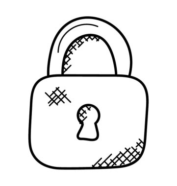kilit güvenlik kavramları tasarım simgesi doodle