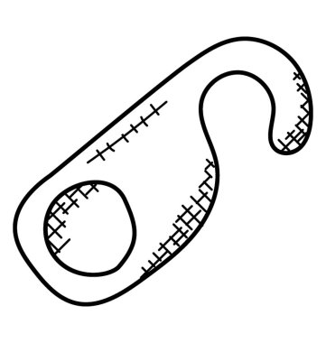 Kapı kolu askı simgesi tasarım doodle 