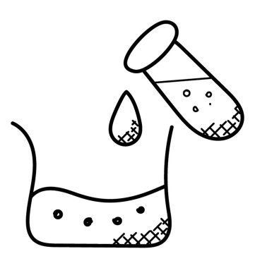 Sıvı kimyasal tepkime kabı kavramında bırakarak tüp bebek