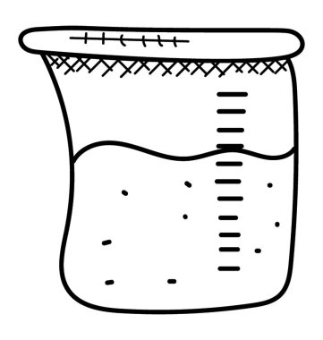 Bir cam kimyasal ölçek ölçüm işaretleri 