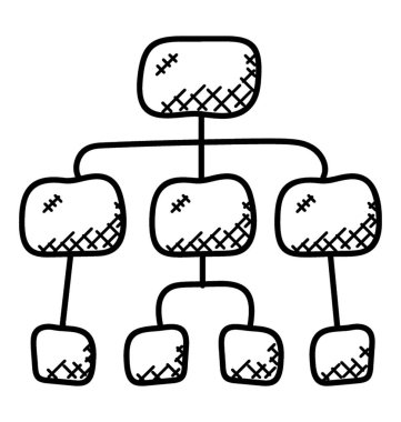 Hiyerarşi vektör doodle simgesi