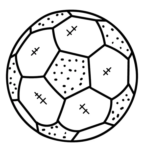 Ícone Design Doodle Bola Esportiva Futebol Bola Futebol — Vetor de Stock