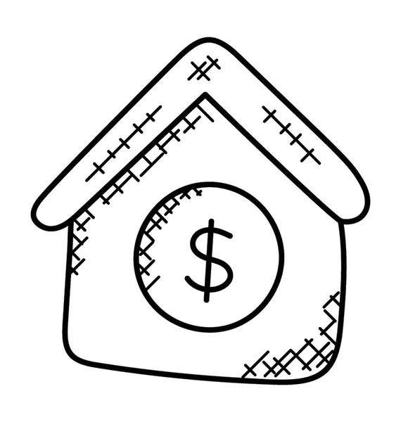 Ház Építése Dollár Ház Finanszírozása — Stock Vector