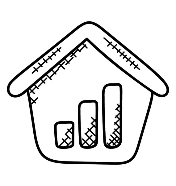 Stapeldiagram Inuti Huset Analys Fastighetsbranschen — Stock vektor