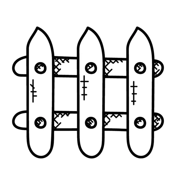 Valla Piquete Con Textura Madera — Archivo Imágenes Vectoriales