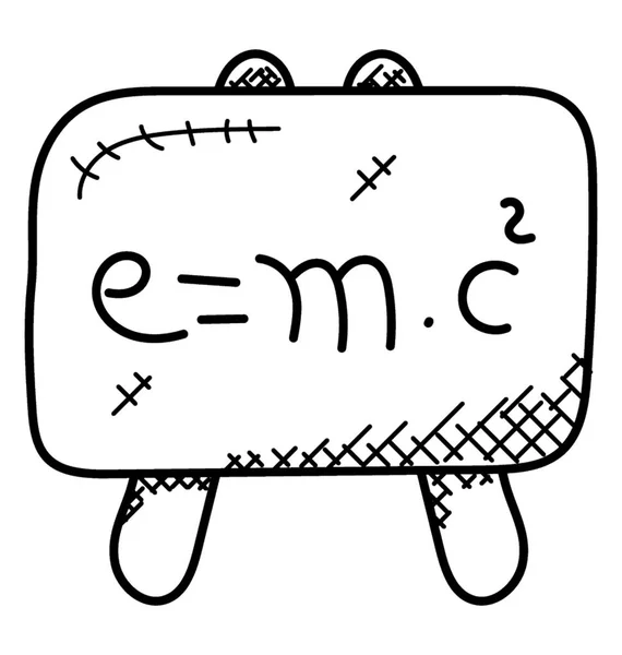 Equals 乗白のチョーク 質量エネルギーの等価性の概念と描画 — ストックベクタ