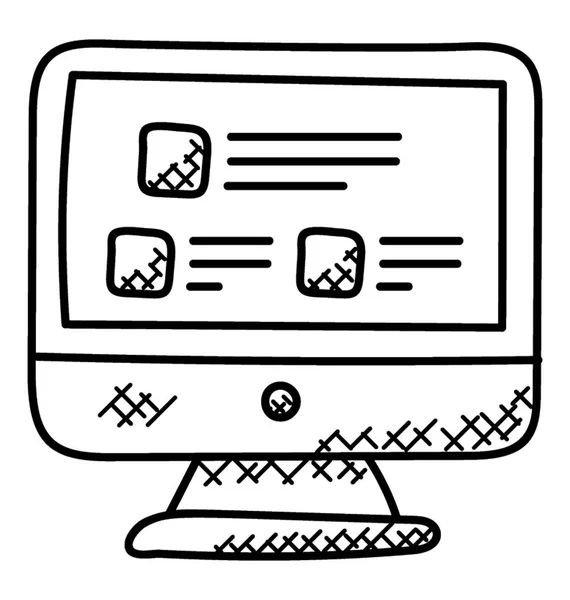 Doodle Ikona Designu Układ Strony Sieci Web — Wektor stockowy