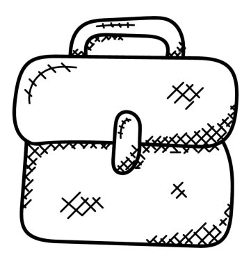 Bir office durumda, Portföy çanta doodle el çekilmiş simgesi