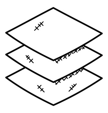 Bir yığın kağıt tabaka, 3B katman tasarım