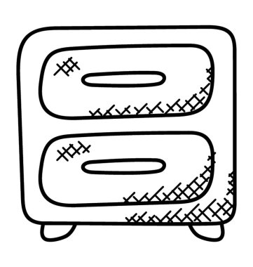 Çekmeceli doodle vektör simgesi tasarım