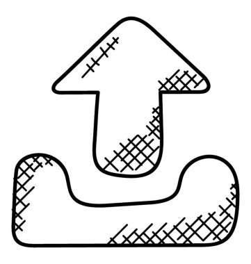 E-posta giden kutusu doodle simgesi tasarım