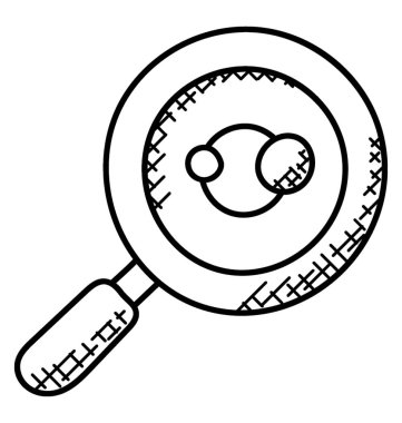 Büyüteç simgesi tasarım, arama aracı kavramı doodle