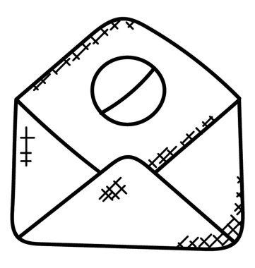 Posta kutusu temsil eden kağıt ile açık zarf