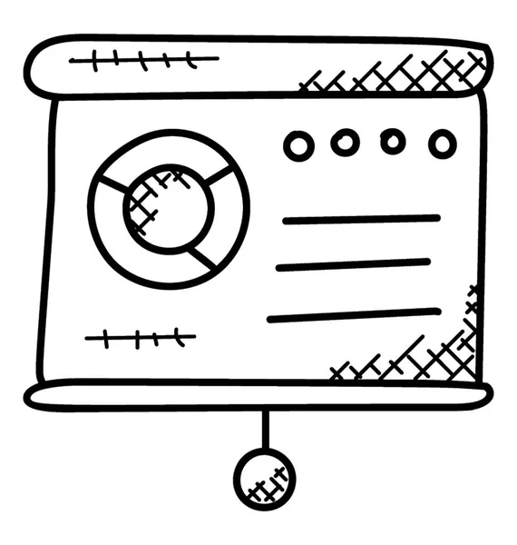 Tableau Blanc Présentation Avec Données Statistiques Marché Icône Vectorielle — Image vectorielle