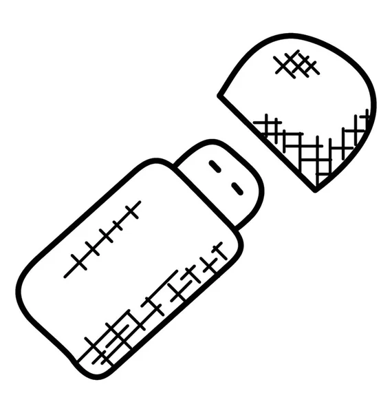Doodle Symbol Design Von Speichergerät Usb — Stockvektor