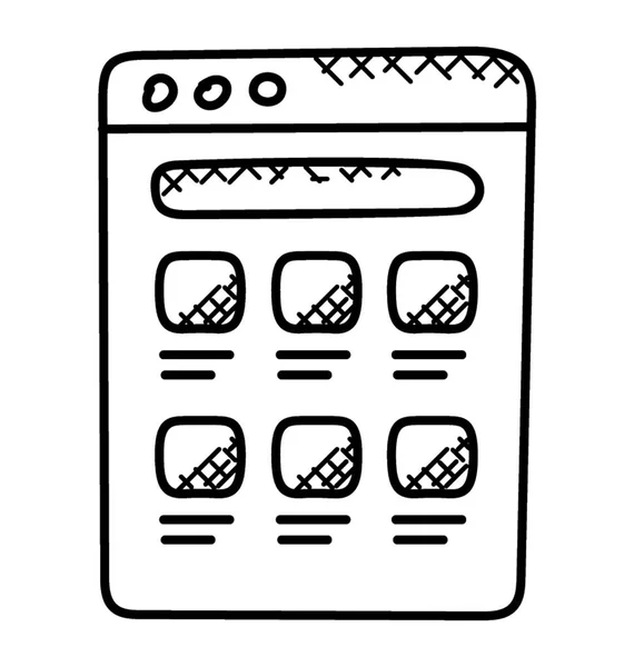 Каракулі Дизайн Піктограм Веб Розкладки — стоковий вектор