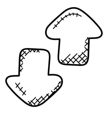 Kullanıcı arabirimi ve ux tasarımlar için yukarı ve aşağı okları