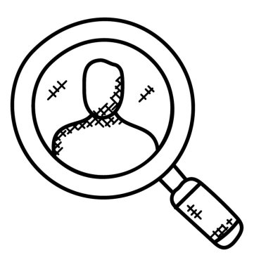 Yetenek arama kavramı temsil eden bir kişi üzerinde bir büyüteç 